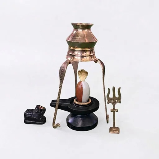 2-inch-aridhnarishwar-shivling-set-shivling-jaladhari-naag-nandi-trishul-kalash-with-stand.png 3″ Ardhnarishwar Shivling Set for Home – Shivling, Jaladhari, Nandi, Naag, Trishul and Kalash with Stand - Image 1